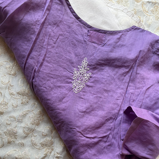 Baigani Bakhiya Chikankari Kurta